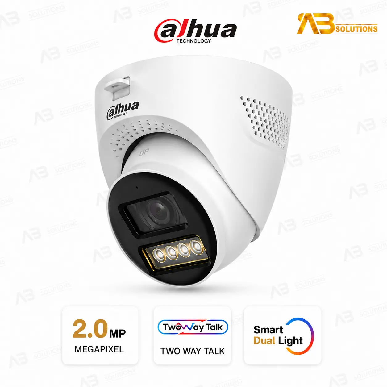 Dahua Caméra Turret Dome 2MP Smart Dual Light Two-Way Talk | كاميرا مراقبة إي بول 2 ميغابكسل بإضاءة مزدوجة ذكية وصوت ثنائي الاتجاه