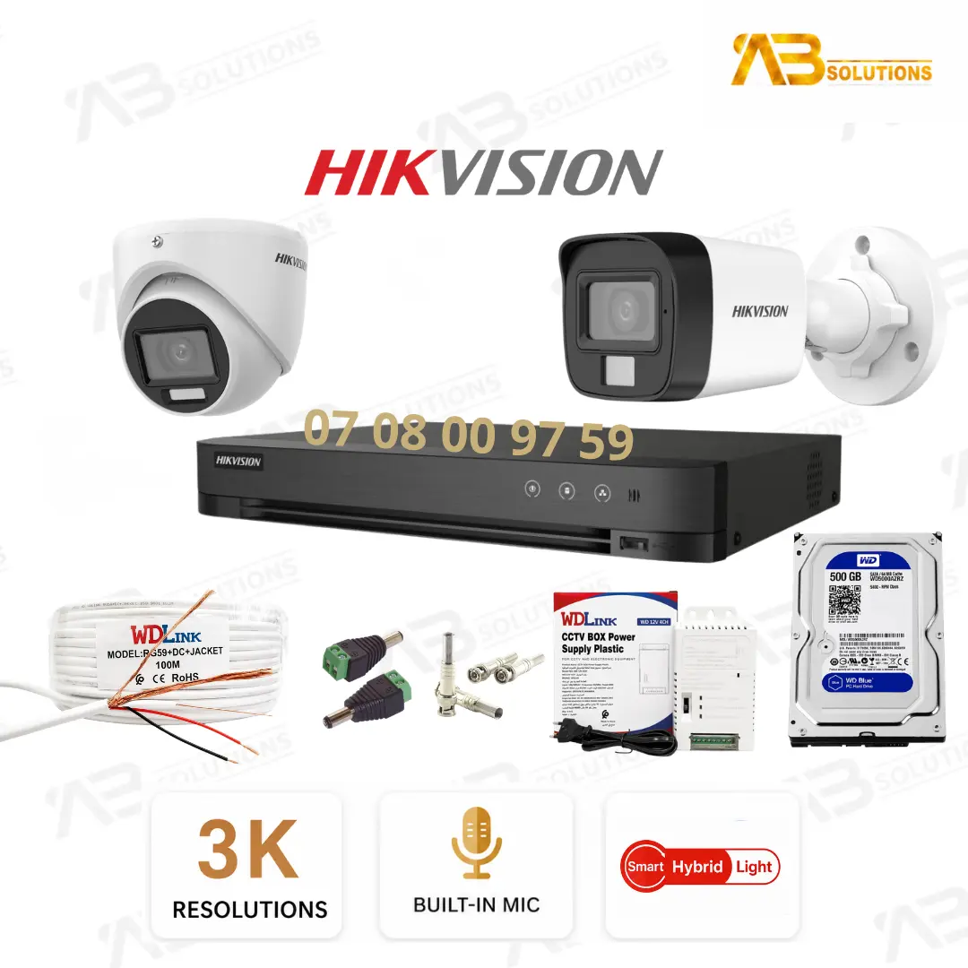 Hikvision Pack Caméras 5MP 3K Flash + Audio | 3K باقة هيكفيجن 5 ميغابكسل بفلاش وصوت – Image 3